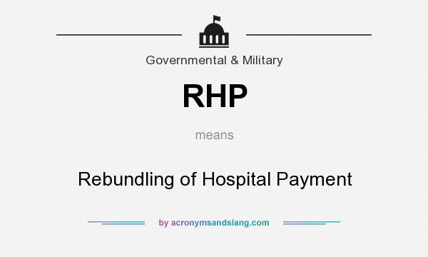 What does RHP mean? It stands for Rebundling of Hospital Payment