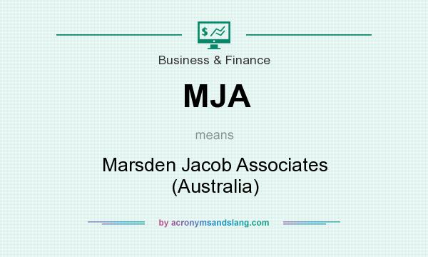 What does MJA mean? It stands for Marsden Jacob Associates (Australia)