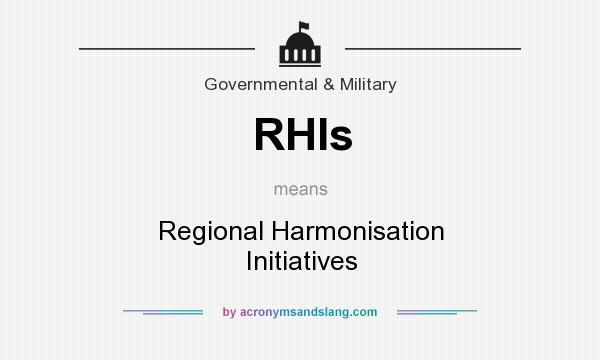 What does RHIs mean? It stands for Regional Harmonisation Initiatives