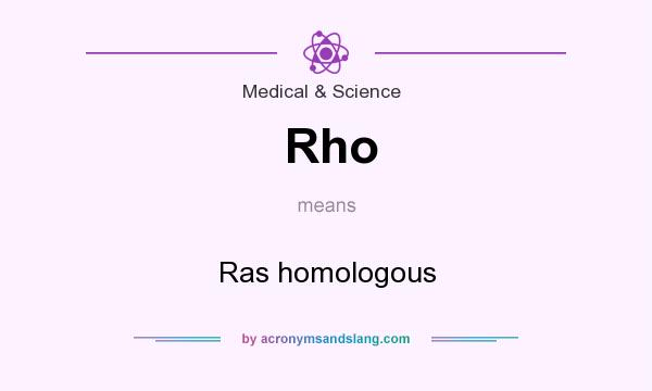 What does Rho mean? It stands for Ras homologous