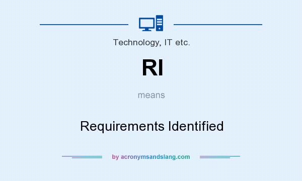 What does RI mean? It stands for Requirements Identified