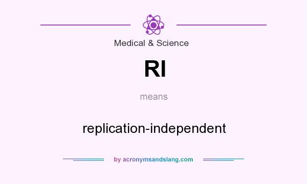What does RI mean? It stands for replication-independent