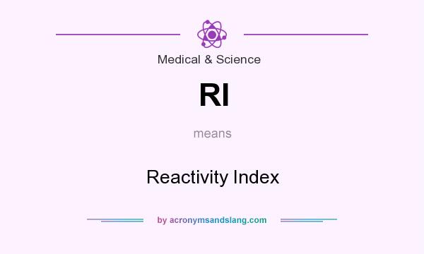 What does RI mean? It stands for Reactivity Index