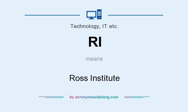 What does RI mean? It stands for Ross Institute