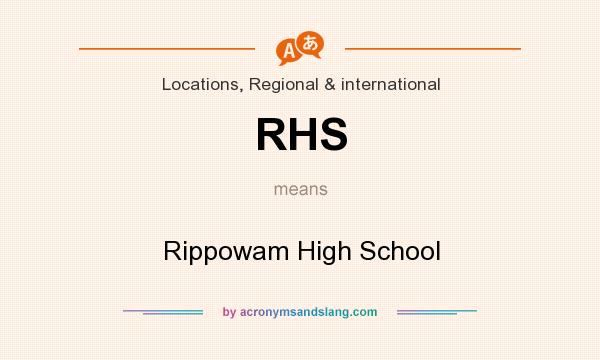 What does RHS mean? It stands for Rippowam High School