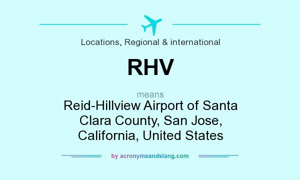 What does RHV mean? It stands for Reid-Hillview Airport of Santa Clara County, San Jose, California, United States
