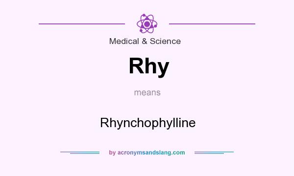 What does Rhy mean? It stands for Rhynchophylline