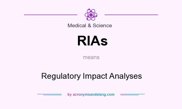 What does RIAs mean? It stands for Regulatory Impact Analyses