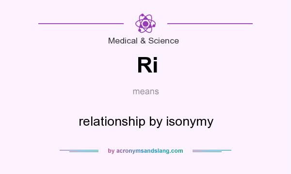 What does Ri mean? It stands for relationship by isonymy
