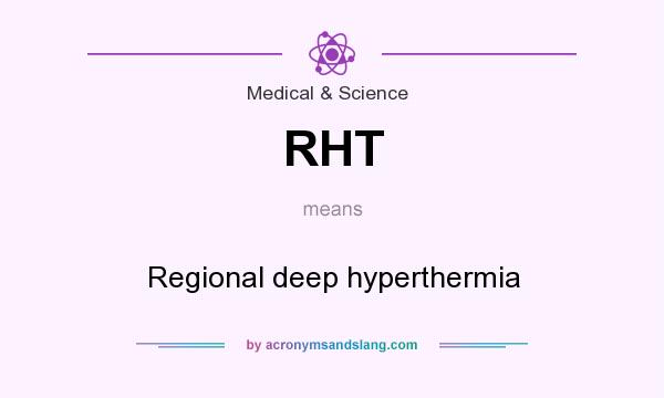 What does RHT mean? It stands for Regional deep hyperthermia