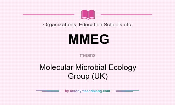 What does MMEG mean? It stands for Molecular Microbial Ecology Group (UK)