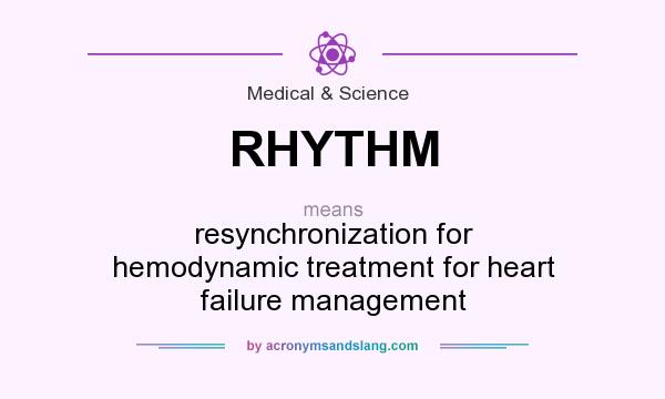 What does RHYTHM mean? It stands for resynchronization for hemodynamic treatment for heart failure management