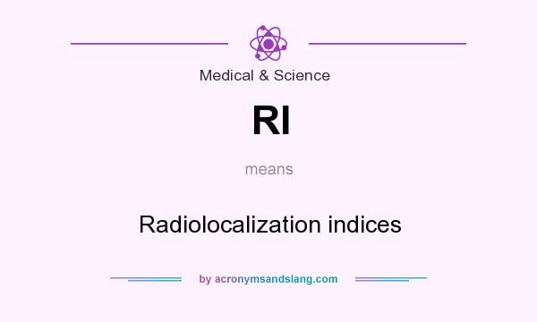 What does RI mean? It stands for Radiolocalization indices