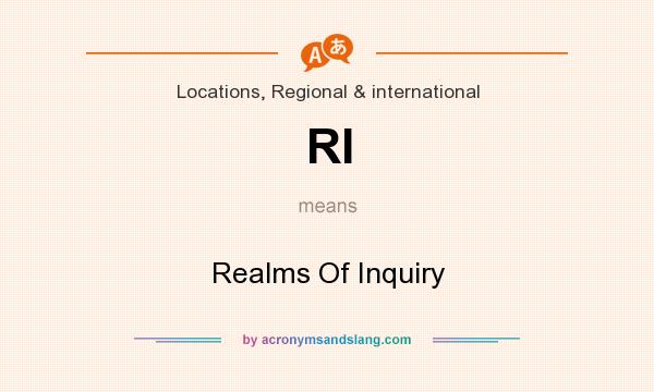 What does RI mean? It stands for Realms Of Inquiry