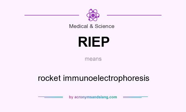 What does RIEP mean? It stands for rocket immunoelectrophoresis