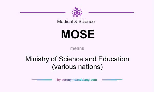What does MOSE mean? It stands for Ministry of Science and Education (various nations)