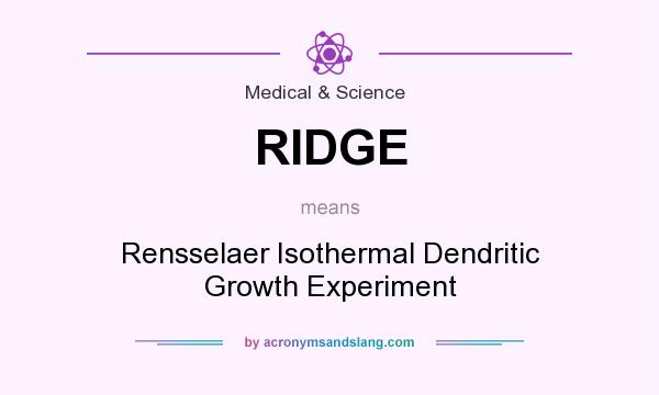 What does RIDGE mean? It stands for Rensselaer Isothermal Dendritic Growth Experiment