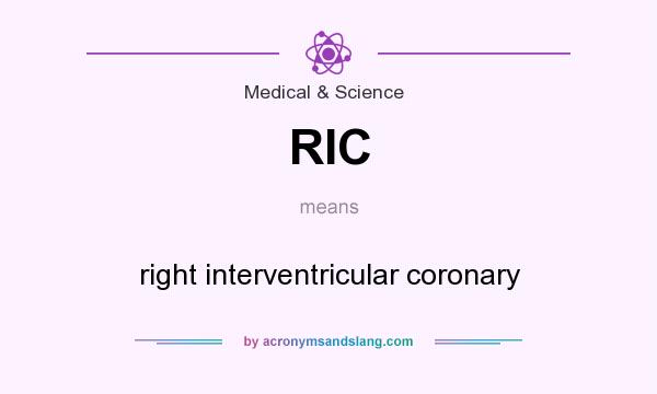 What does RIC mean? It stands for right interventricular coronary