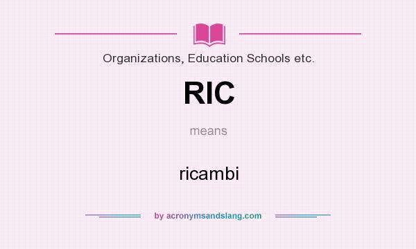 What does RIC mean? It stands for ricambi