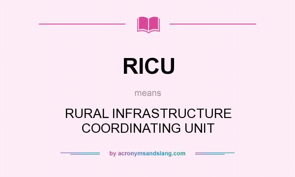 What does RICU mean? It stands for RURAL INFRASTRUCTURE COORDINATING UNIT