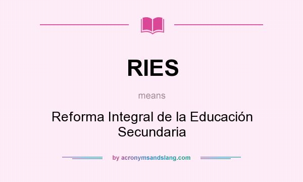 What does RIES mean? It stands for Reforma Integral de la Educación Secundaria