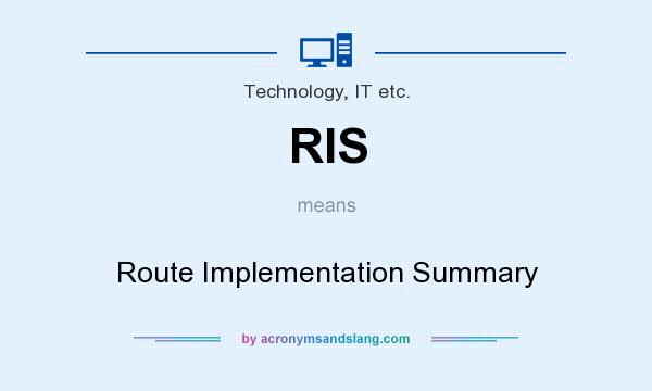 What does RIS mean? It stands for Route Implementation Summary