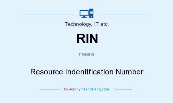 What does RIN mean? It stands for Resource Indentification Number