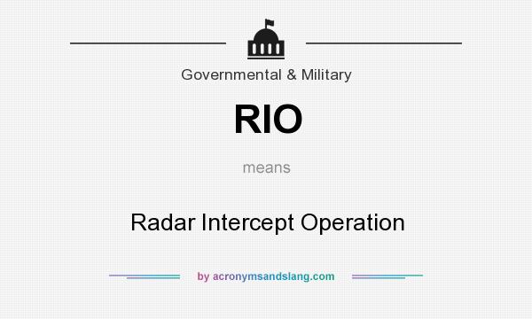 What does RIO mean? It stands for Radar Intercept Operation