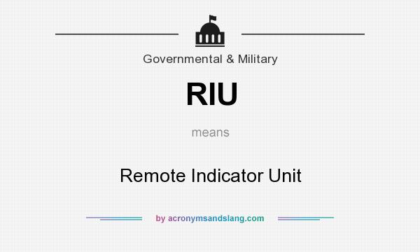 What does RIU mean? It stands for Remote Indicator Unit