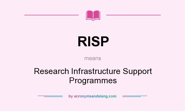 What does RISP mean? It stands for Research Infrastructure Support Programmes