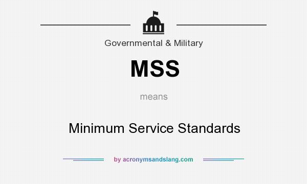 What does MSS mean? It stands for Minimum Service Standards