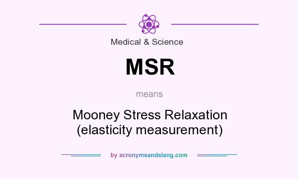 What does MSR mean? It stands for Mooney Stress Relaxation (elasticity measurement)