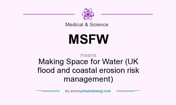 What does MSFW mean? It stands for Making Space for Water (UK flood and coastal erosion risk management)