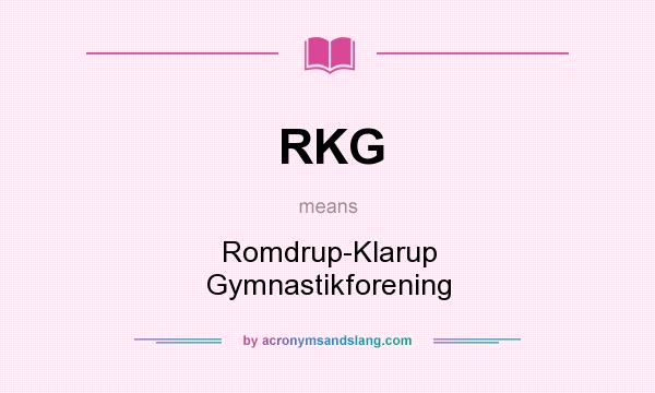 What does RKG mean? It stands for Romdrup-Klarup Gymnastikforening