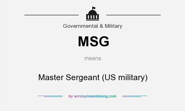 MSG Master Sergeant US Military In Locations Regional 