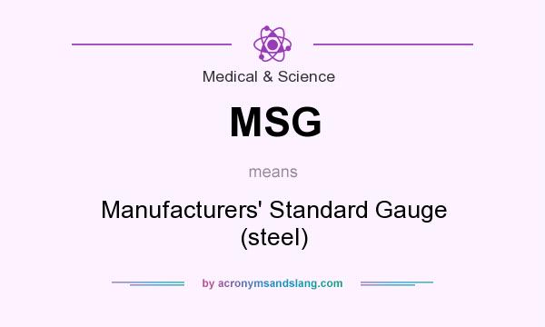 What does MSG mean? It stands for Manufacturers` Standard Gauge (steel)