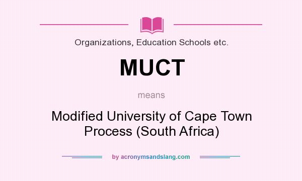 What does MUCT mean? It stands for Modified University of Cape Town Process (South Africa)