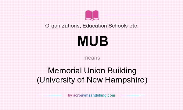 What does MUB mean? It stands for Memorial Union Building (University of New Hampshire)
