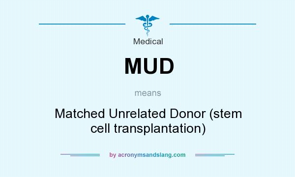 What does MUD mean? It stands for Matched Unrelated Donor (stem cell transplantation)