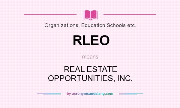 What does RLEO mean? It stands for REAL ESTATE OPPORTUNITIES, INC.