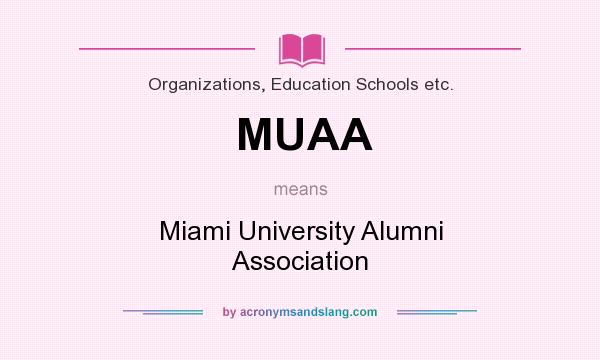 What does MUAA mean? It stands for Miami University Alumni Association