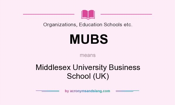 What does MUBS mean? It stands for Middlesex University Business School (UK)