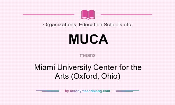 What does MUCA mean? It stands for Miami University Center for the Arts (Oxford, Ohio)