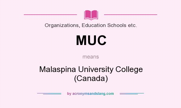 What does MUC mean? It stands for Malaspina University College (Canada)