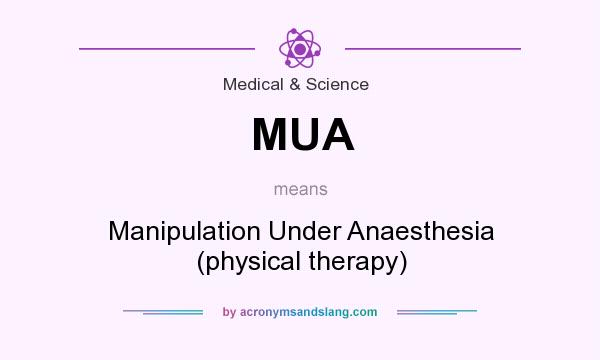 What does MUA mean? It stands for Manipulation Under Anaesthesia (physical therapy)
