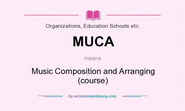 What does MUCA mean? It stands for Music Composition and Arranging (course)
