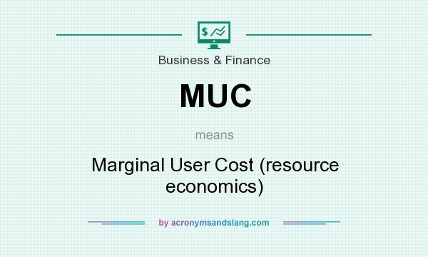What does MUC mean? It stands for Marginal User Cost (resource economics)