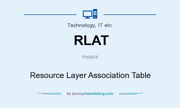 What does RLAT mean? It stands for Resource Layer Association Table