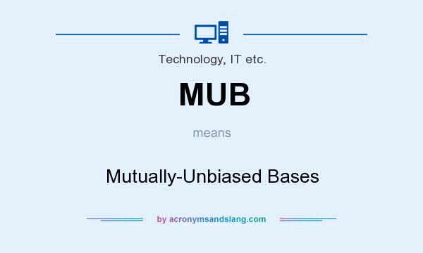 What does MUB mean? It stands for Mutually-Unbiased Bases