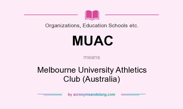 What does MUAC mean? It stands for Melbourne University Athletics Club (Australia)